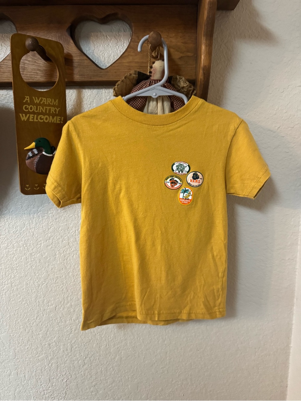 Vans Kids Yellow Short Sleeve Tee with Badge Graphics